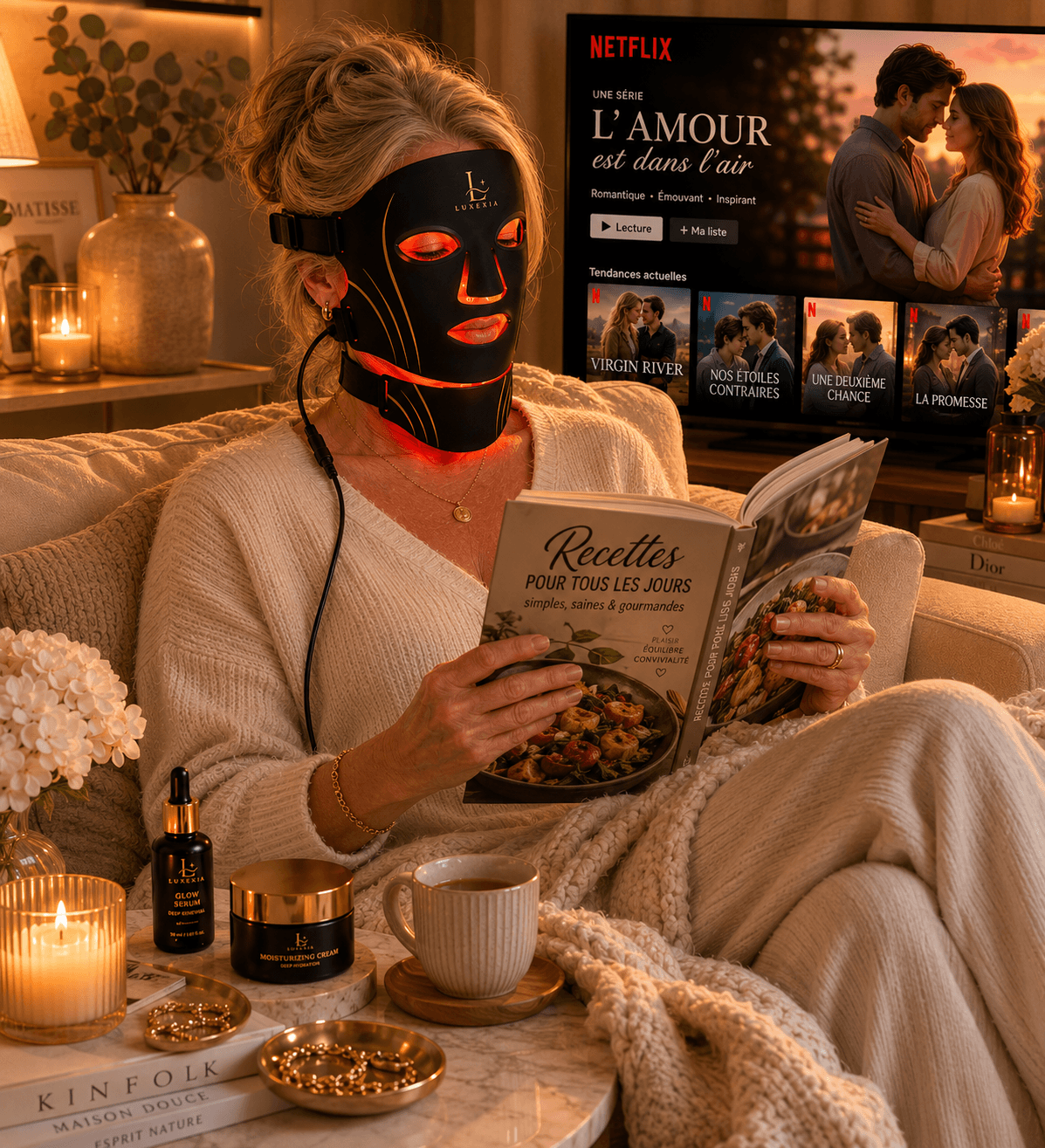 Masque LED Visage & Cou Luxexia™ – 7 Couleurs de Luminothérapie