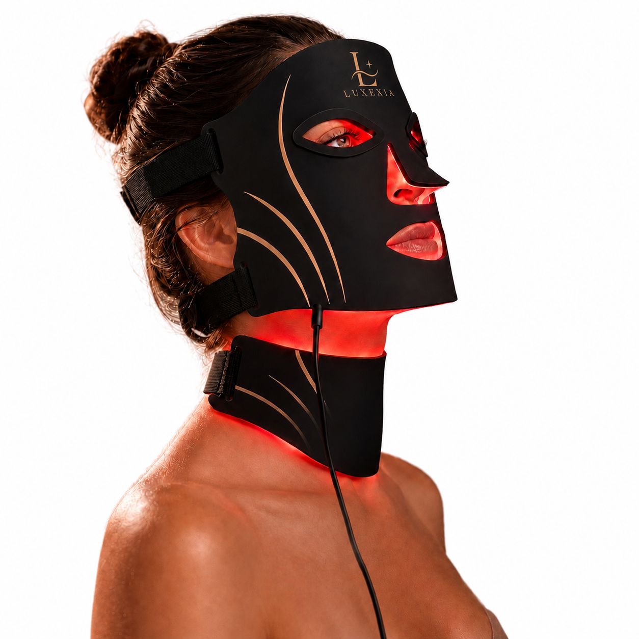 Masque LED Visage & Cou Luxexia avec 309 LED et 7 programmes de photothérapie LED