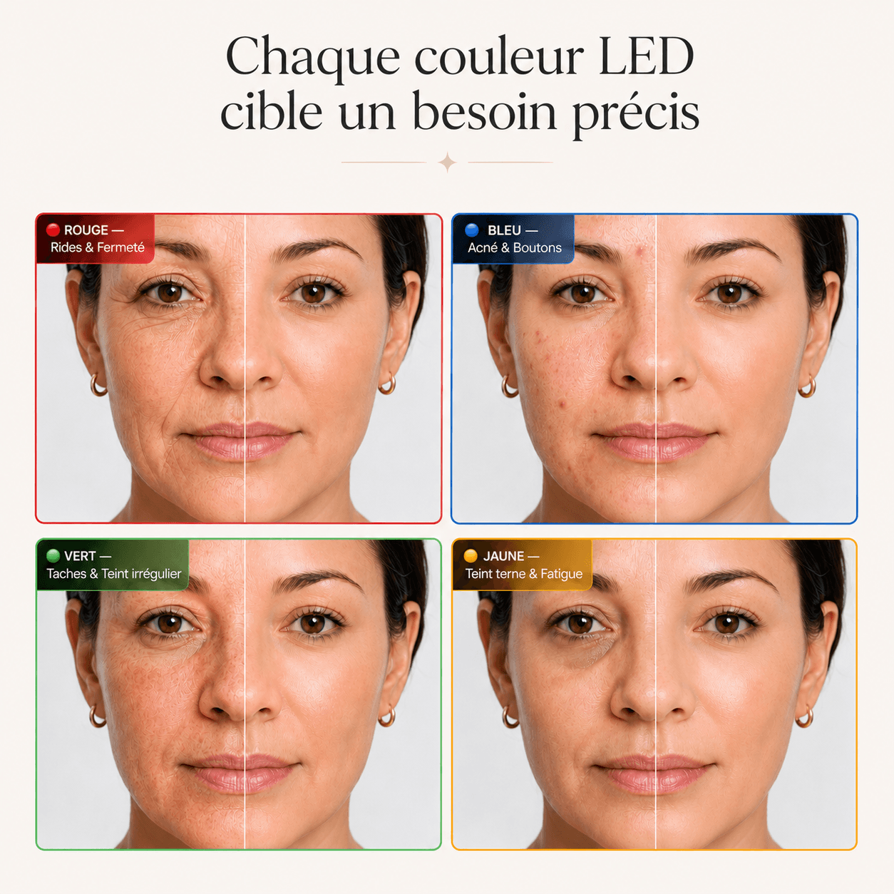chaque couleur led cible un besoin precis